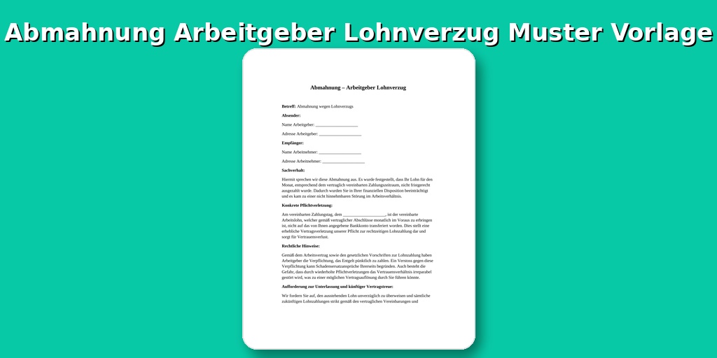 Abmahnung Arbeitgeber Lohnverzug Muster