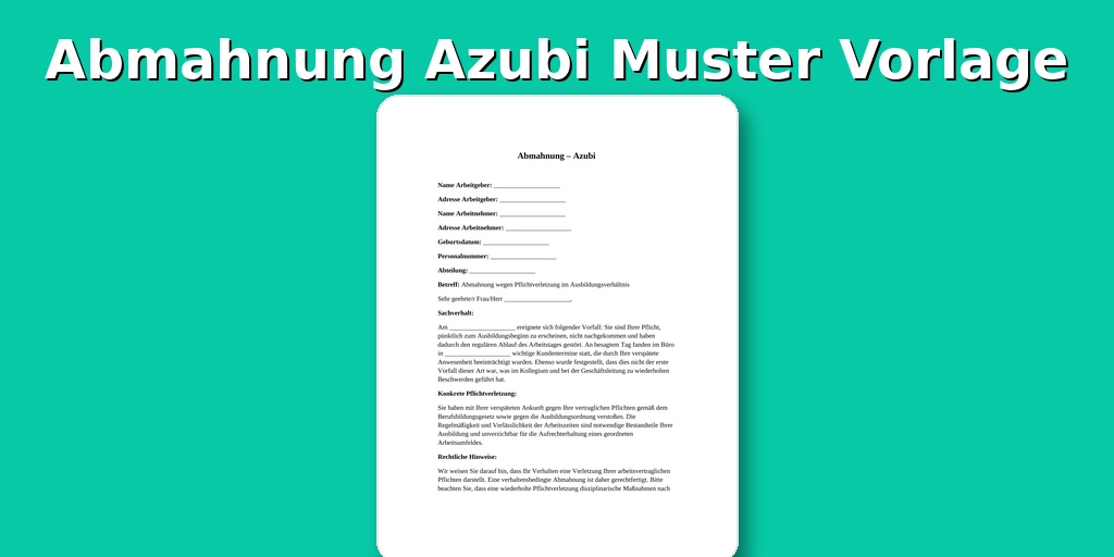 Abmahnung Azubi Muster