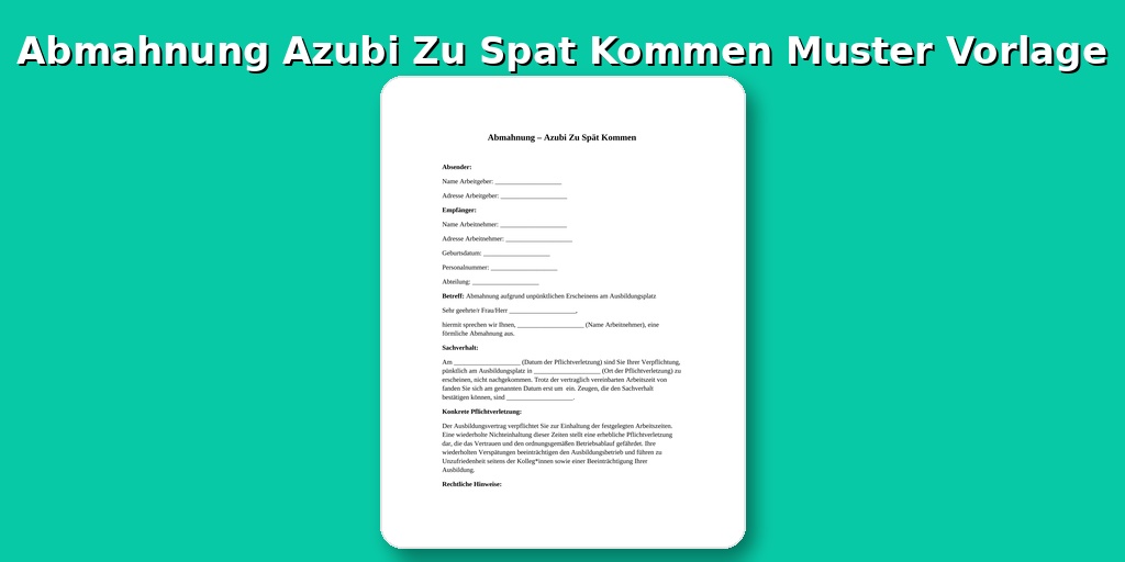Abmahnung Azubi Zu Spät Kommen Muster