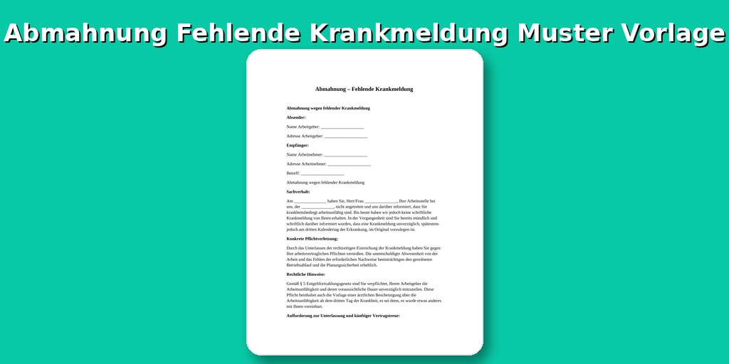 Abmahnung Fehlende Krankmeldung Muster