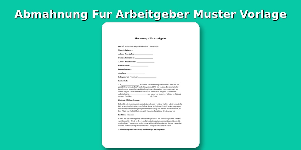 Abmahnung Für Arbeitgeber Muster