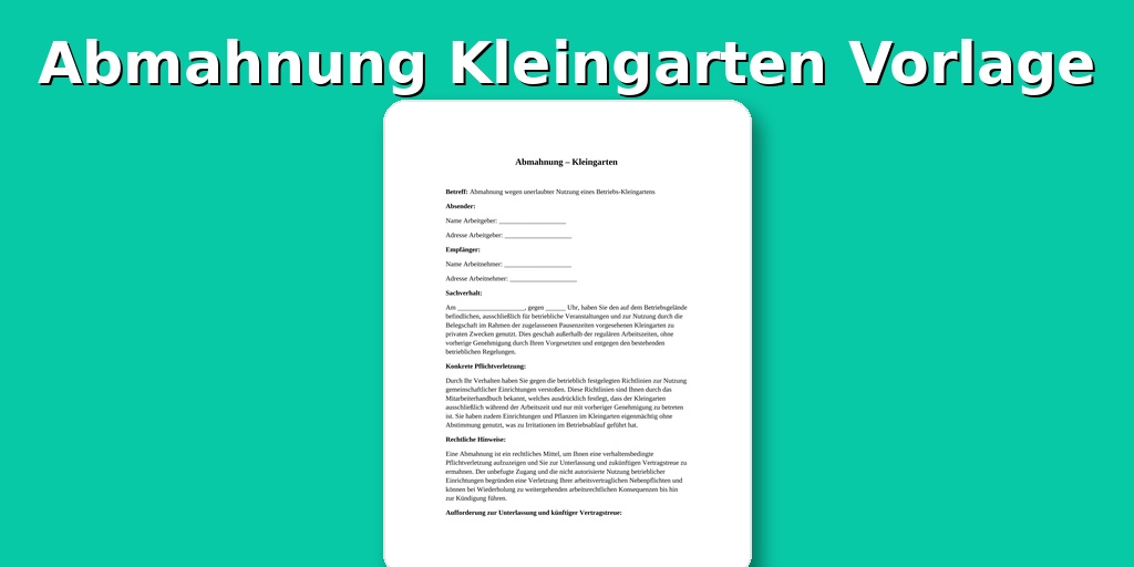 Abmahnung Kleingarten