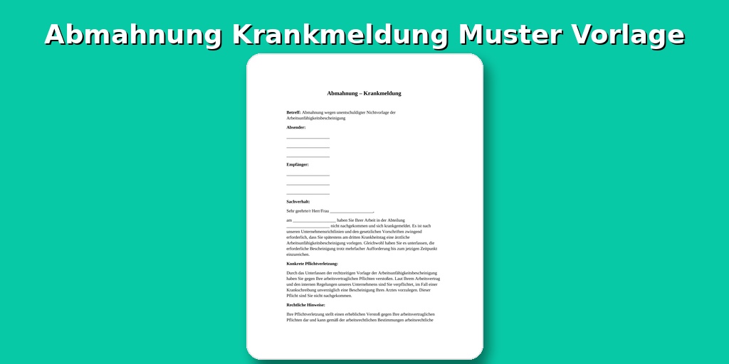 Abmahnung Krankmeldung Muster