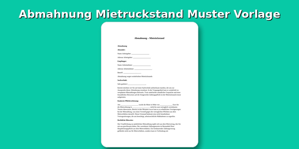 Abmahnung Mietrückstand Muster