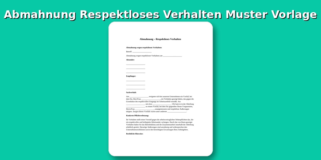 Abmahnung Respektloses Verhalten Muster
