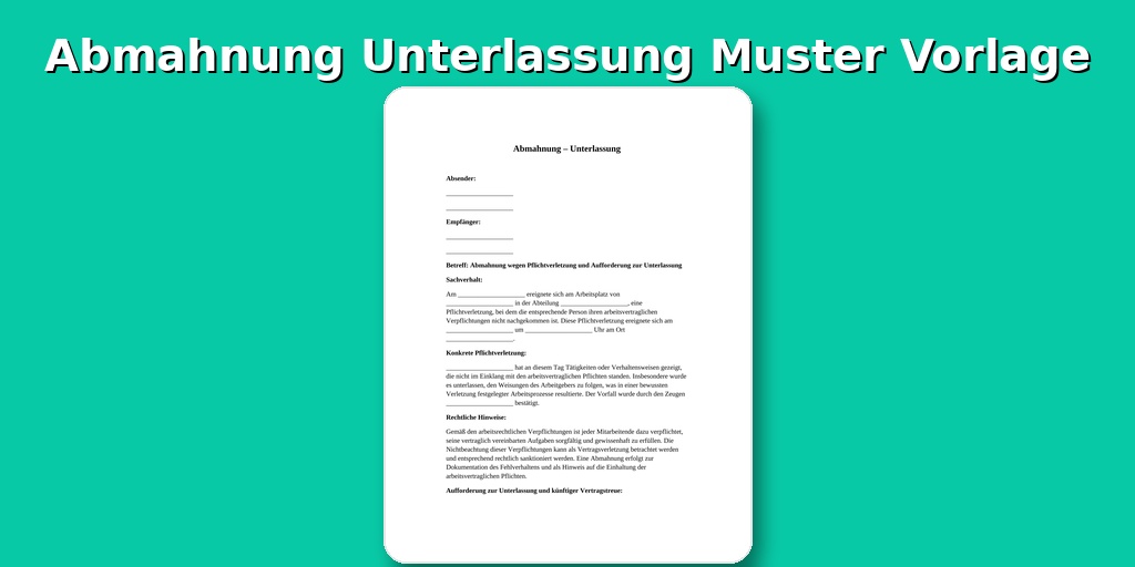 Abmahnung Unterlassung Muster