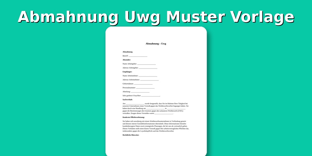Abmahnung Uwg Muster