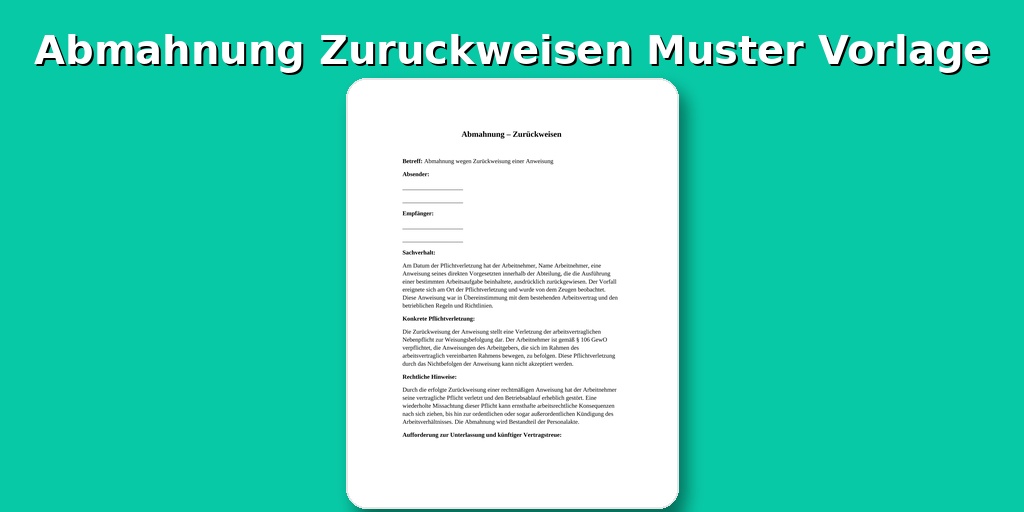 Abmahnung Zurückweisen Muster