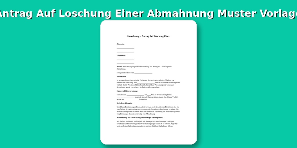 Antrag Auf Löschung Einer Abmahnung Muster
