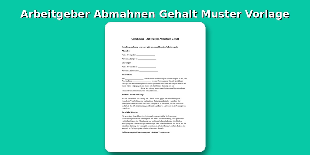 Arbeitgeber Abmahnen Gehalt Muster