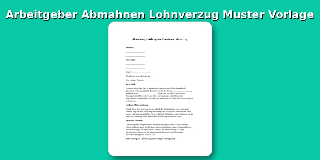 Arbeitgeber Abmahnen Lohnverzug Muster