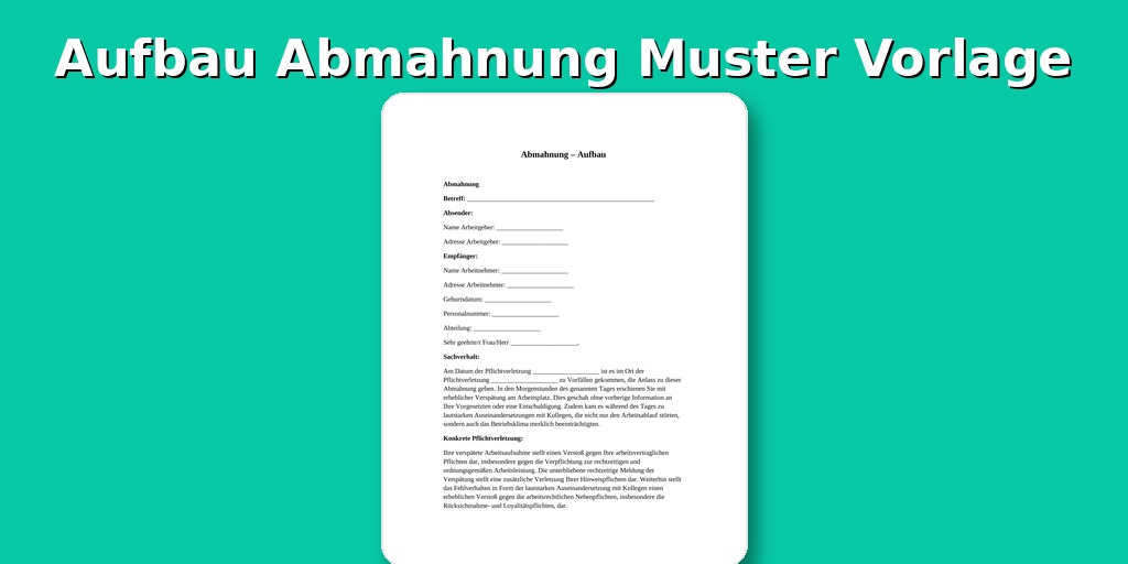 Aufbau Abmahnung Muster