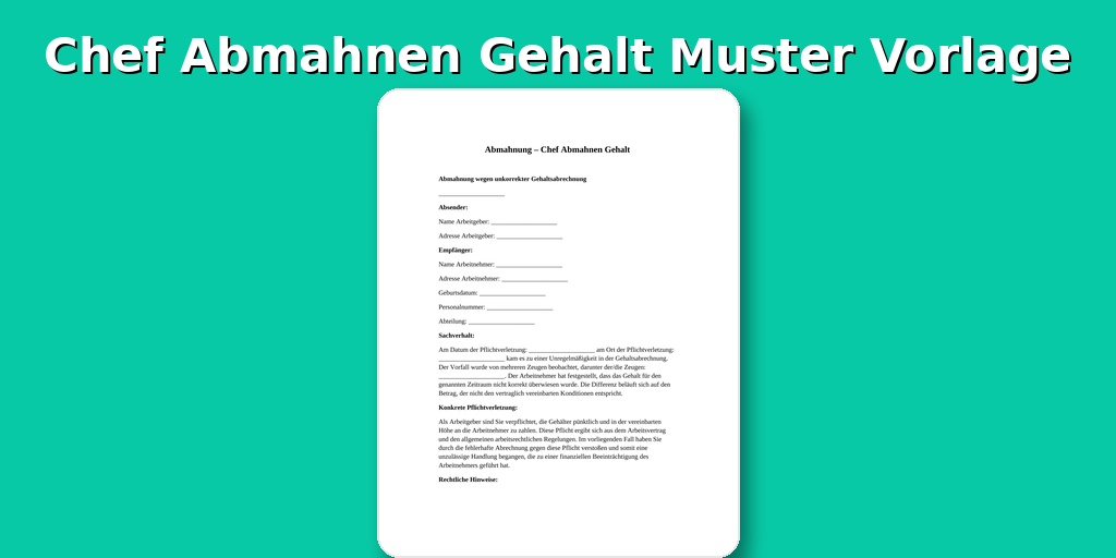 Chef Abmahnen Gehalt Muster