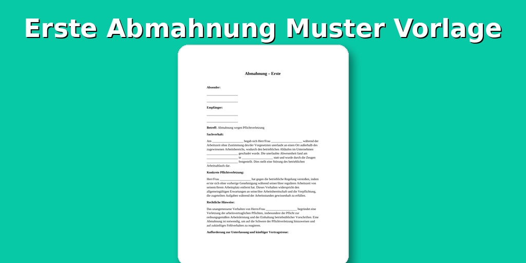 Erste Abmahnung Muster