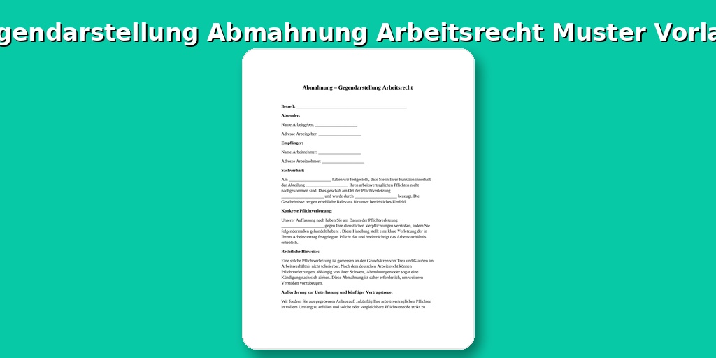 Gegendarstellung Abmahnung Arbeitsrecht Muster