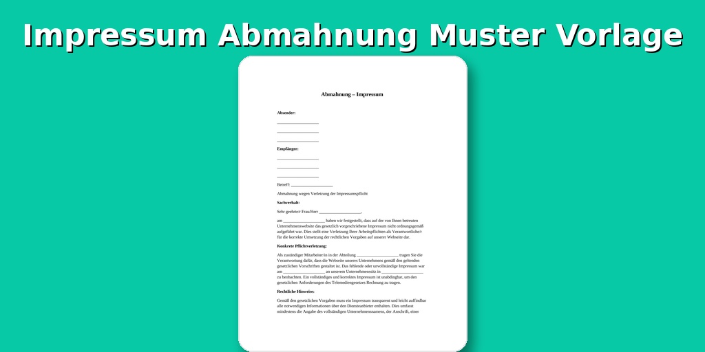 Impressum Abmahnung Muster
