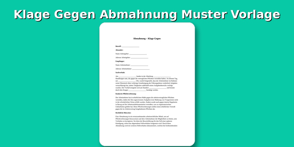 Klage Gegen Abmahnung Muster