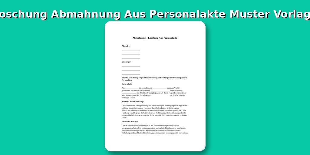 Löschung Abmahnung Aus Personalakte Muster