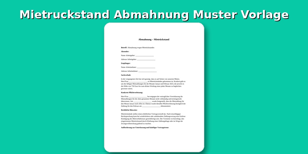 Mietrückstand Abmahnung Muster