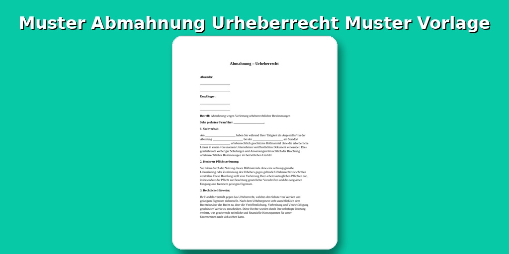 Muster Abmahnung Urheberrecht Muster