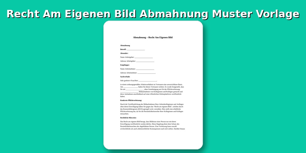 Recht Am Eigenen Bild Abmahnung Muster